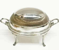 Pamono Oval Silver Plated Oyster Dish With Tilting Lid from Cooper Brothers Sheffield><noscript><img width=