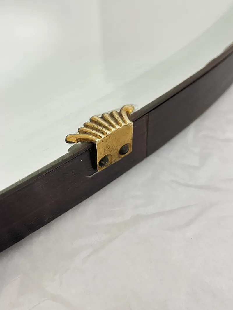 Pamono Oval Wall Mirror with Brass Shell Inserts in the style of Gio Ponti, 1960s> Mirrors