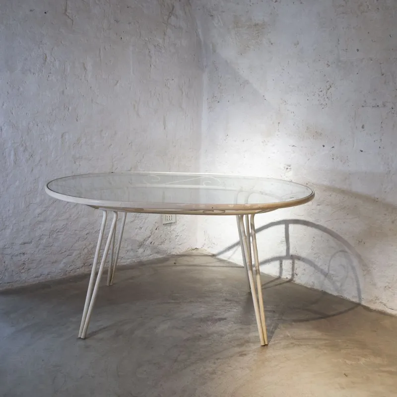 Online Pamono Oval-Shaped Garden Table in Wrought Iron by Gio Ponti, 1950s