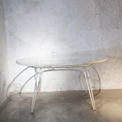 Online Pamono Oval-Shaped Garden Table in Wrought Iron by Gio Ponti, 1950s