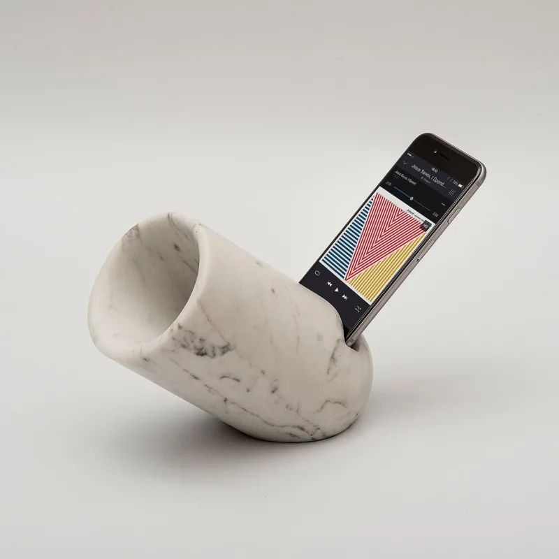 Pamono Ovo Marble Mobile Phone Amplifier by May Day & Andrea Maldifassi for Pietre di Monitillo> Decorative Objects