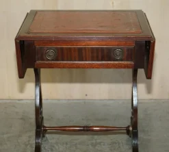 Pamono Oxblood Leather Extending Games Table from Bevan Funnell><noscript><img width=