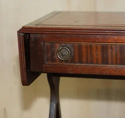 Pamono Oxblood Leather Extending Games Table from Bevan Funnell><noscript><img width=