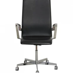 Pamono Oxford Chair in Black Essential Leather by Arne Jacobsen, 2000s> Office Chairs