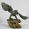 Hot Pamono P. Brunelle, Sculpture of Bald Eagle, 20th Century, Pewter