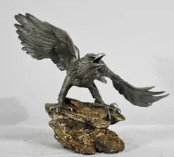 Hot Pamono P. Brunelle, Sculpture of Bald Eagle, 20th Century, Pewter