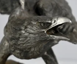 Hot Pamono P. Brunelle, Sculpture of Bald Eagle, 20th Century, Pewter