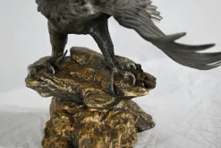 Hot Pamono P. Brunelle, Sculpture of Bald Eagle, 20th Century, Pewter