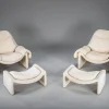 Pamono P60 Chairs and Ottomans by Vittorio Introini for Saporiti, 1960s, Set of 4> Lounge Chairs & Armchairs