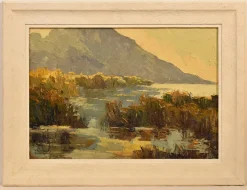 Online Pamono P. Genet, Landscape, Early 20th-Century, Oil on Canvas, Framed