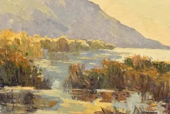 Online Pamono P. Genet, Landscape, Early 20th-Century, Oil on Canvas, Framed