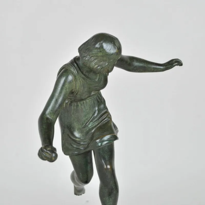 Outlet Pamono P Le Faguays, Art Deco Woman with Ball, 20th Century, Bronze