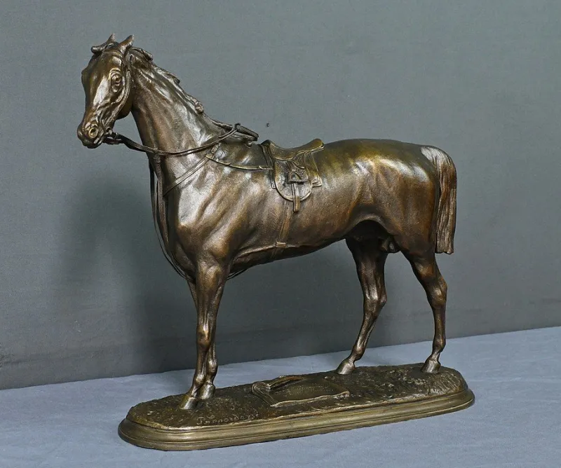 Hot Pamono P. Lenordez, Horse Saucebox, Late 19th Century, Bronze