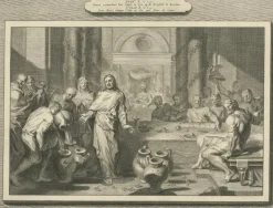 Pamono P. Mortier, Miracles of Christ Wedding at Cana & Cleansing of the Temple, 1700, Paper><noscript><img width=