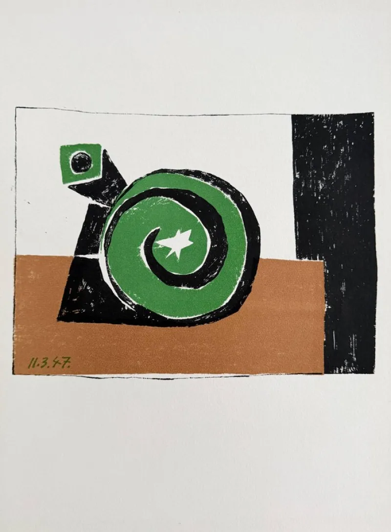 Pamono Pablo Picasso, Composition en Troi Couleurs, 1957, Lithograph> Prints & Multiples