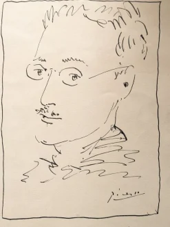 Outlet Pamono Pablo Picasso, Double Portrait, Hand-Signed Lithograph, 1954, Framed