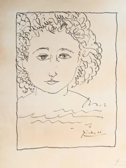 Outlet Pamono Pablo Picasso, Double Portrait, Hand-Signed Lithograph, 1954, Framed