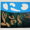 Sale Pamono Pablo Picasso Linocut with Four Clouds,1962
