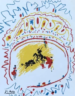 Best Pamono Pablo Picasso, The Little Bullfight, 1958, Original Signed Lithograph
