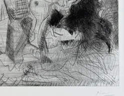 Pamono Pablo Picasso, Étreinte I, 1963, Drypoint Etching><noscript><img width=