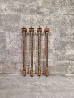 Sale Pamono Painted and Gilded Wood Corinthian Columns, Set of 4