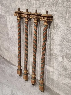Sale Pamono Painted and Gilded Wood Corinthian Columns, Set of 4
