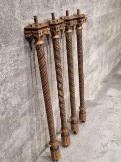 Sale Pamono Painted and Gilded Wood Corinthian Columns, Set of 4