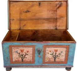 Pamono Painted Chest with Floral Motifs, 1810s
