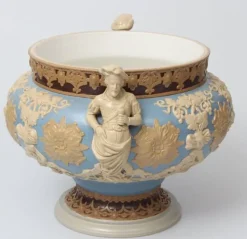 Outlet Pamono Painted Flowerpot, 1890s