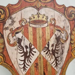 Pamono Painted Wooden Noble Shields, 1920s, Set of 2><noscript><img width=