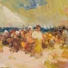 New Pamono Painting of Beach Scene by Luis Giner Bueno