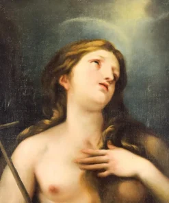 Pamono Painting of Mary Magdalene, 19th-Century, Oil on Canvas> Classical