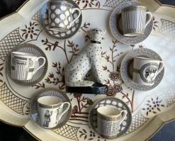 Online Pamono Palladium Coffee Cups with Gift Box by Pozzi Milano, Set of 6