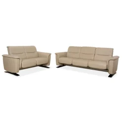 Pamono Panorama 3-Seater and 2-Seater Sofa in Beige Leatherfrom Stressless, Set of 2> Living Room Sets