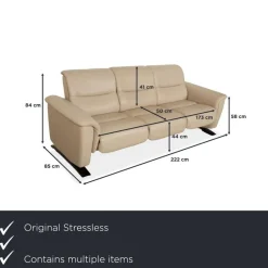 Pamono Panorama 3-Seater and 2-Seater Sofa in Beige Leatherfrom Stressless, Set of 2> Living Room Sets