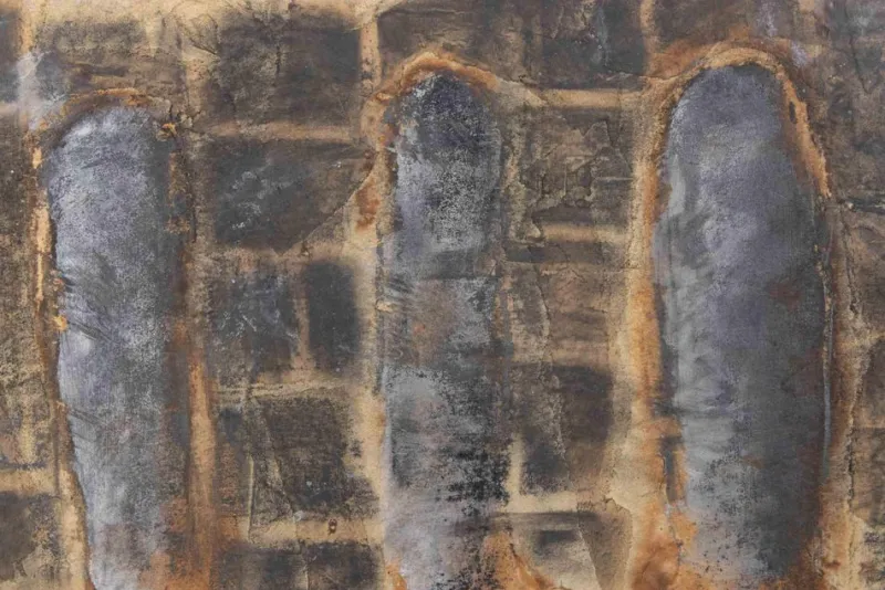 Pamono Paolo La Motta, Landscape, Graphite on Paper on Wood, 1998> Painting