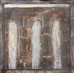 Pamono Paolo La Motta, Landscape, Graphite on Paper on Wood, 1998> Painting