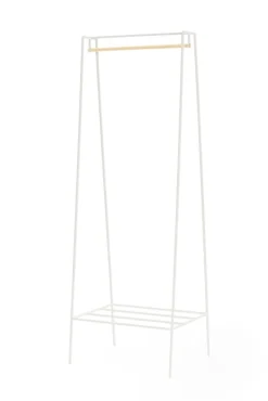 Pamono Paper White & Pine Pole Clothing Rail by &New> Racks, Hooks & Valets