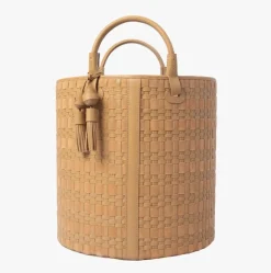 Hot Pamono Paraty Tiras Mono Woven Leather Basket by Elisa Atheniense Home