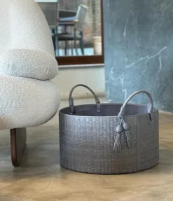 Hot Pamono Paraty Tiras Mono Woven Leather Basket by Elisa Atheniense Home