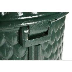 Pamono Parisian Public Trash Can in Green Enameled Cast Iron, 1970s><noscript><img width=
