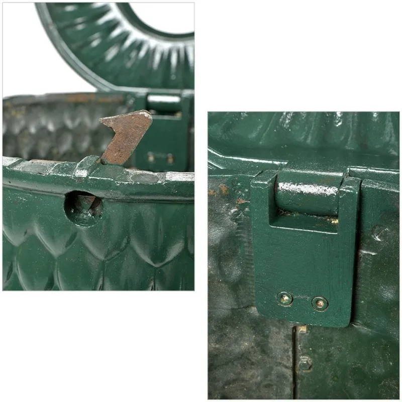 Pamono Parisian Public Trash Can in Green Enameled Cast Iron, 1970s> Garden Accessories