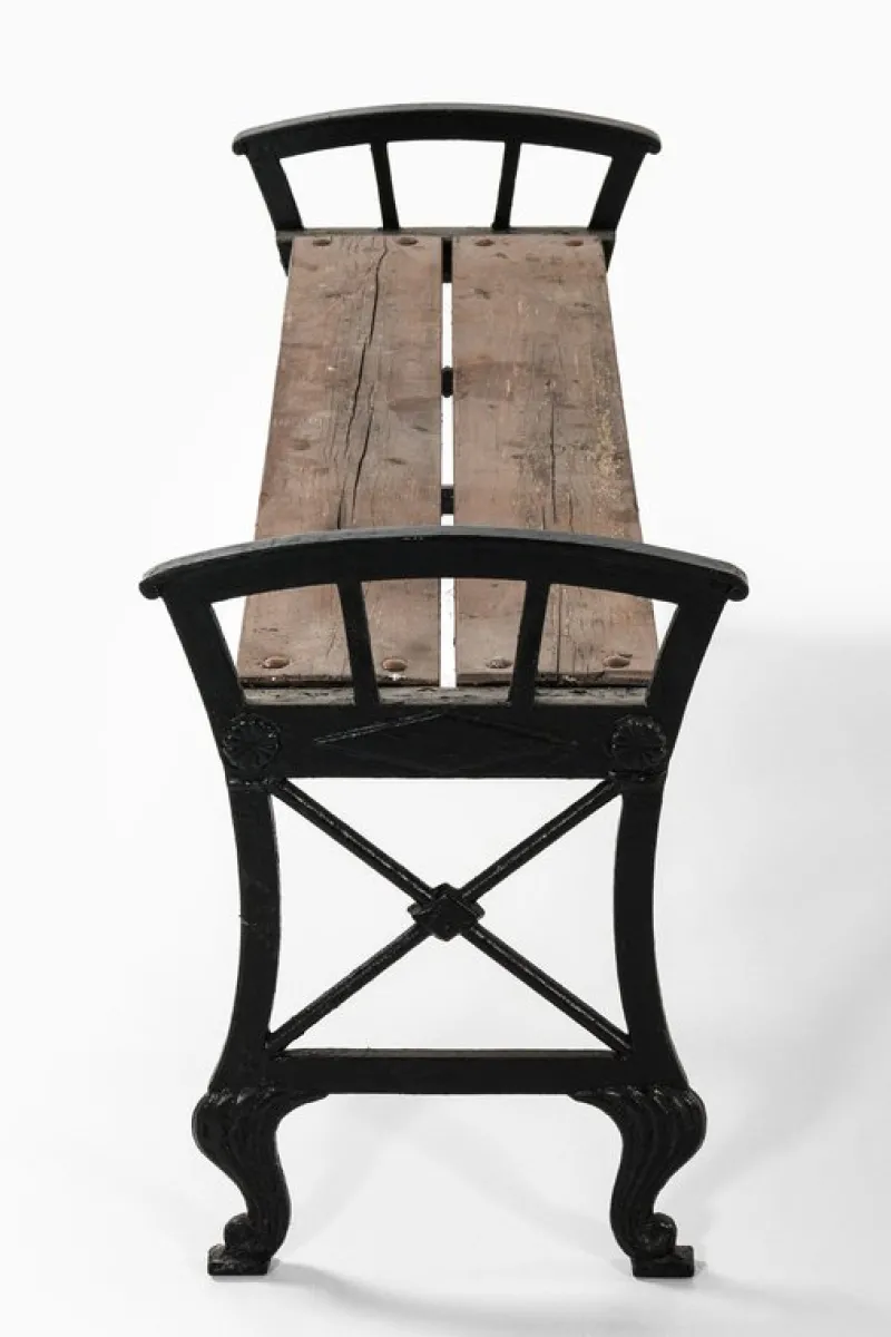 Pamono Parkbänk Nr 2 Bench in Cast Iron and Painted Wood attributed to Folke Bensow, 1920s