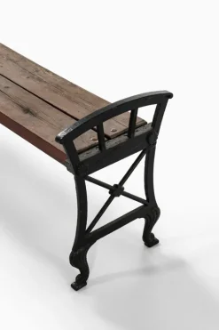 Pamono Parkbänk Nr 2 Bench in Cast Iron and Painted Wood attributed to Folke Bensow, 1920s
