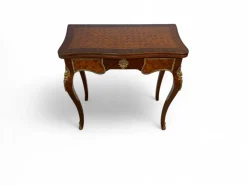 Pamono Parquetry Game Table with Green Felt Top, 1950s><noscript><img width=