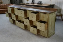 Pamono Patinated 24-Drawer Craft Cabinet, 1950s><noscript><img width=