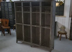 New Pamono Patinated Ghent Locker Cabinet,1930s