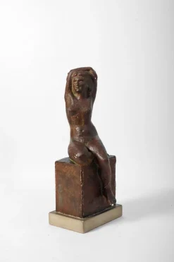 Pamono Patinated Nude Woman, 1940s, Plaster> Sculpture