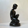 Pamono Patinated Sculpture of Young Woman by E. Borch for Just Andersen, 1930s> Art Deco