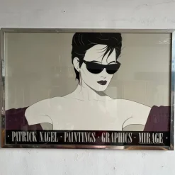 Online Pamono Patrick Nagel, Female Figure, 1980s, Giclée Print, Framed